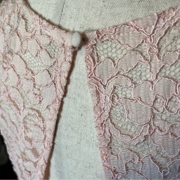 NWT David's Bridal Short Popover Lace Petal Pink Bridesmaid Dress Sz 4 - Picture 12 of 16